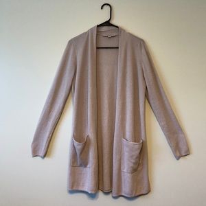 Women’s LOFT light grey longline cardigan
